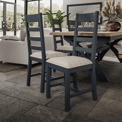 Product photograph of Pair Of Bondi Dining Chairs Oak Blue from QD stores