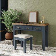 See more information about the Bondi Large Dressing Table Oak Blue 3 Drawers