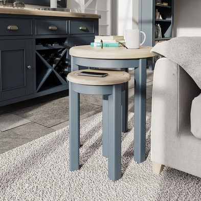 Product photograph of Bondi Nest Of Tables Oak Blue from QD stores