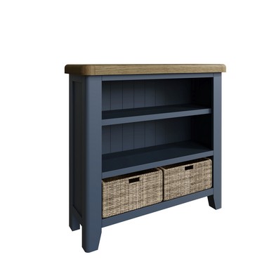 Bondi Bookcase Oak Blue 2 Shelves 2 Drawers