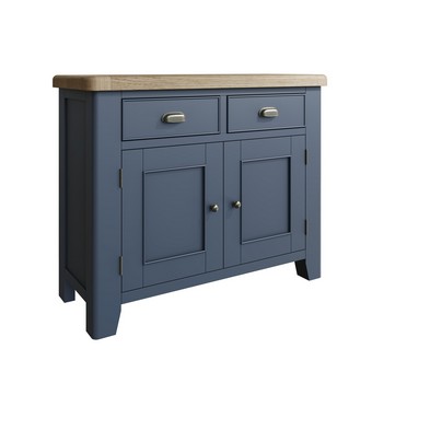 Product photograph of Bondi Large Sideboard Oak Blue 2 Doors 2 Shelves 2 Drawers from QD stores