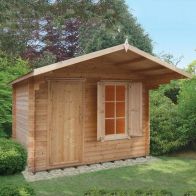 See more information about the Shire Hopton 9' 9" x 7' 10" Apex Log Cabin - Premium 28mm Cladding Tongue & Groove