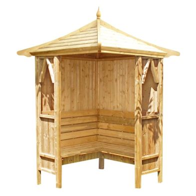Product photograph of Shire Blue Honeysuckle Corner Garden Arbour 4 X 4 from QD stores