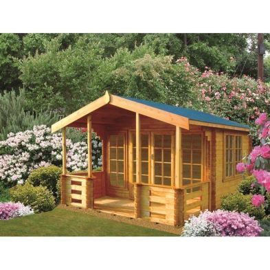 Product photograph of Shire Hatfield 13 8 X 18 8 Apex Log Cabin - Premium 44mm Cladding Tongue Groove from QD stores