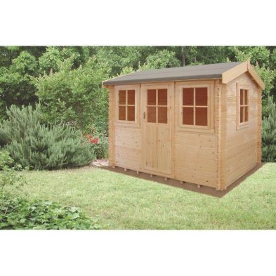 Product photograph of Shire Hemsted 7 10 X 11 9 Reverse Apex Log Cabin - Premium 28mm Cladding Tongue Groove from QD stores