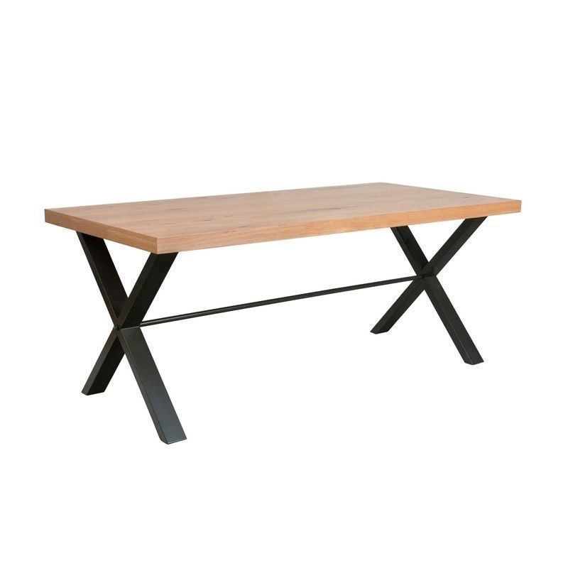 Industrial Chic Oak & Steel Rectangular 6/8 Seat Dining Table