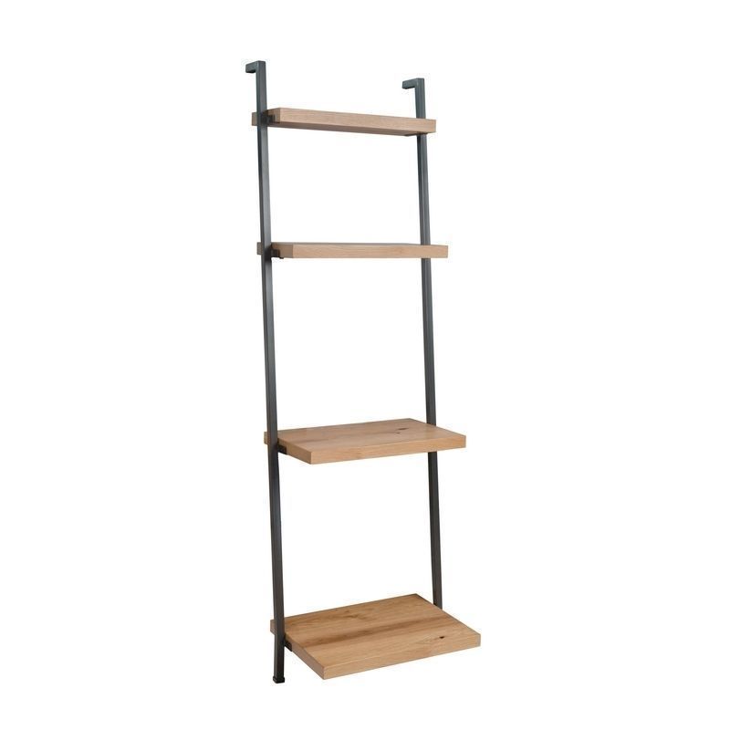 Industrial Chic Oak & Steel 4 Shelf Bookcase