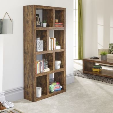 Product photograph of Jakarta Tall Bookcase Brown 8 Shelves from QD stores