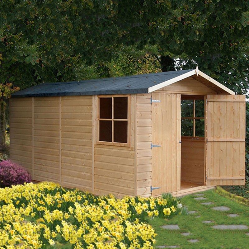 Shire Jersey 7' 1" x 14' 3" Apex Shed - Premium Dip Treated Shiplap