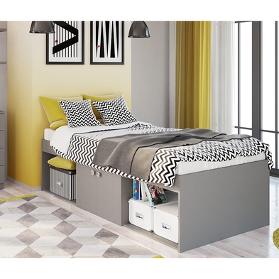 Product photograph of Cabin Single Bed Grey 3 X 6ft By Kidsaw from QD stores