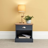 See more information about the Kendal Bedside Table Blue 1 Shelf 1 Drawer