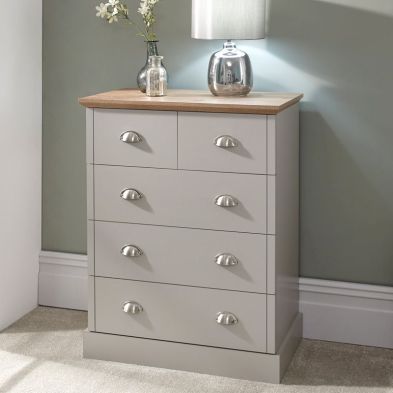 Product photograph of Kendal Chest Of Drawers Grey 5 Drawers from QD stores