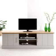See more information about the Kendal TV Unit Grey 2 Shelves 2 Doors