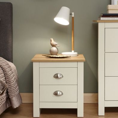 See more information about the Lancaster Bedside Cream & Oak 2 Drawers