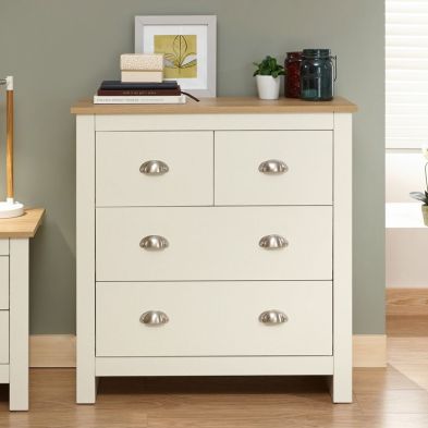 Product photograph of Lancaster Chest Of Drawers Cream 4 Drawers from QD stores