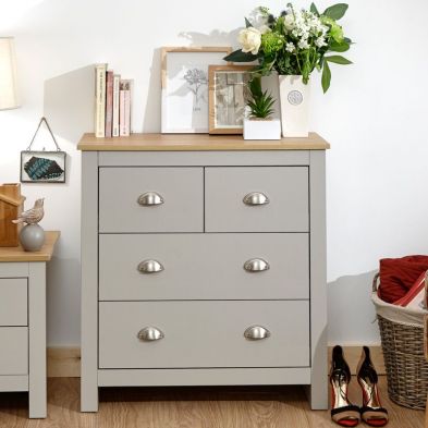 Product photograph of Lancaster Chest Of Drawers Grey 4 Drawers from QD stores