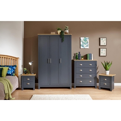 Product photograph of Lancaster 4 Piece Bedroom Furniture Set Blue from QD stores