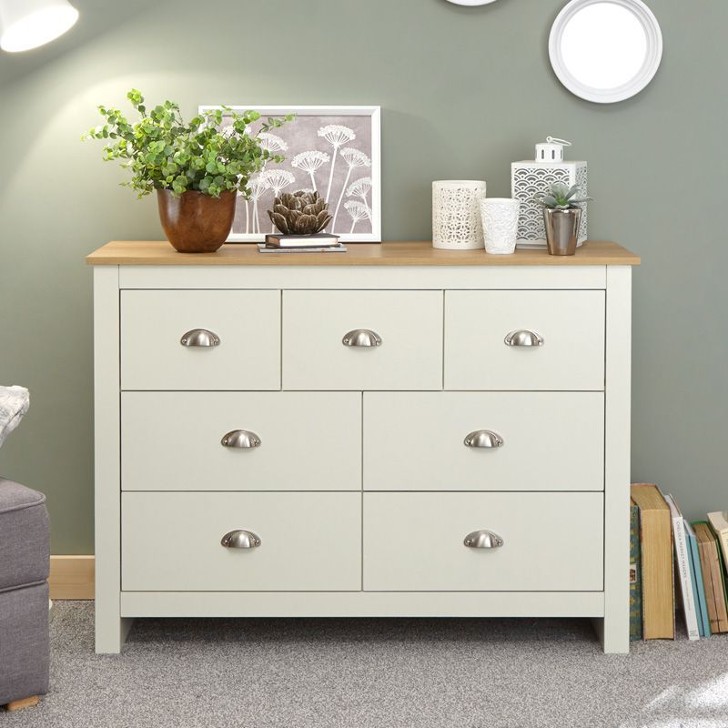 Lancaster Large Chest of Drawers Cream 7 Drawers - Buy Online at QD Stores