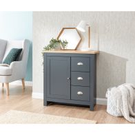 See more information about the Lancaster Blue 1 Door 3 Drawer Small Sideboard