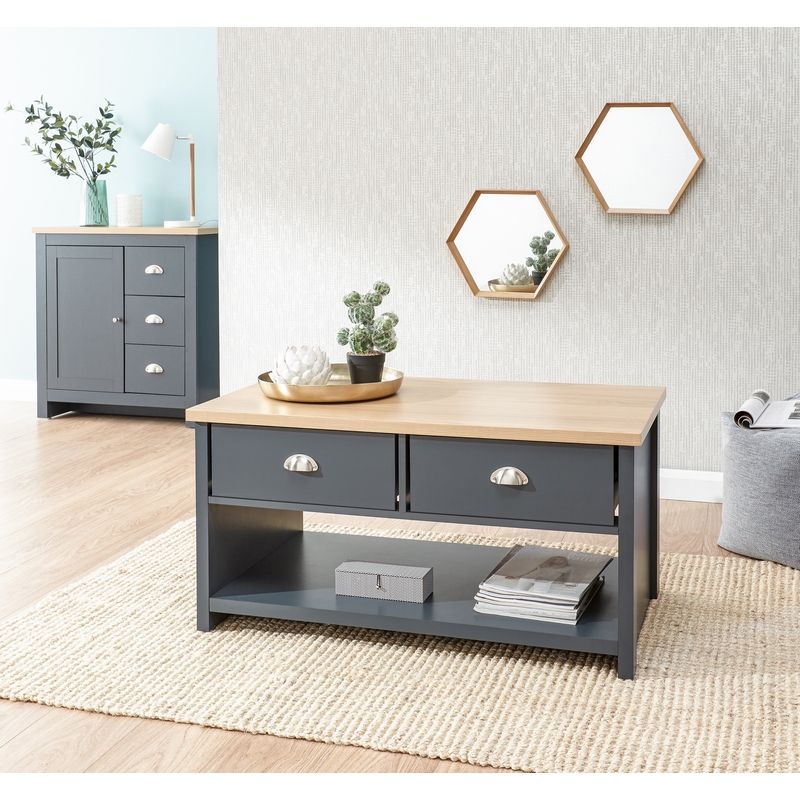 Lancaster Blue 2 Drawer Coffee Table