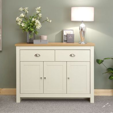 Product photograph of Lancaster Large Sideboard Cream 3 Doors 4 Shelves 2 Drawers from QD stores