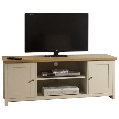 Product photograph of Lancaster Tv Unit Cream 2 Shelves 2 Doors from QD stores