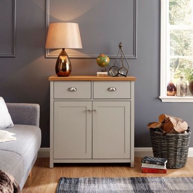 Product photograph of Lancaster Sideboard Grey 2 Doors 2 Drawers from QD stores