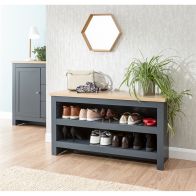 See more information about the Lancaster Blue Bench Shoe Rack
