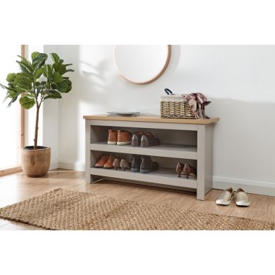 Product photograph of Lancaster Large Shoe Storage Grey 3 Shelves from QD stores