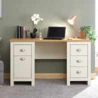 See more information about the Lancaster Desk Cream 4 Drawers 1 Door