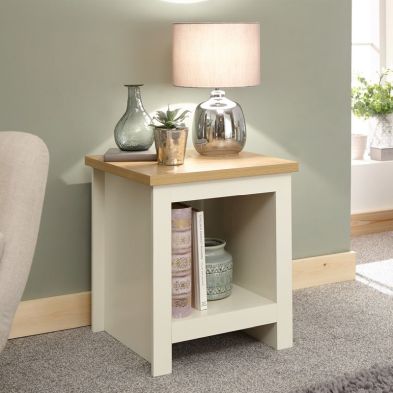 Product photograph of Lancaster Side Table Cream 1 Shelf from QD stores