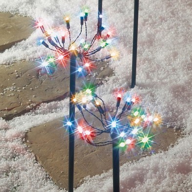 5 X Christmas Starburst Stake Lights Animated Multicolour Outdoor 120 Led 4m