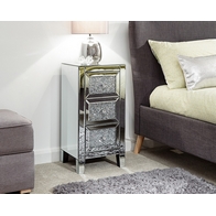 See more information about the Lucia Mirrored Cream Chest Of 3 Drawers