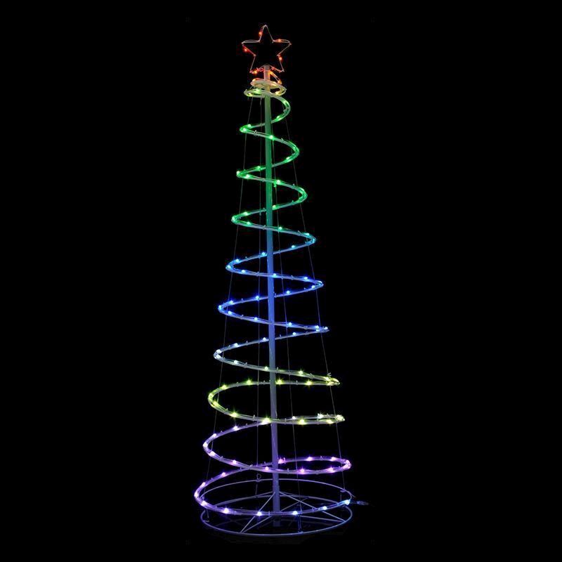 5ft Christmas Tree Spiral Light Feature with LED Lights Multicoloured
