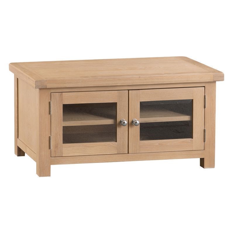 Oak Cupboard 2 Doors Natural Lime-Washed Oak with Dovetailed Joints