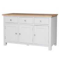 See more information about the Lucerne Oak White 3 Door 3 Drawer Sideboard