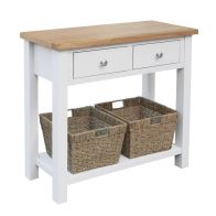 See more information about the Lucerne Oak White 2 Drawer Console Table - Pre-order
