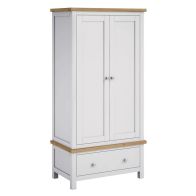 See more information about the Lucerne Oak White 2 Door 1 Drawer Gents Wardrobe - Pre-order