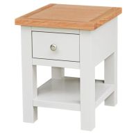 See more information about the Lucerne Oak White 1 Drawer Lamp Side Table