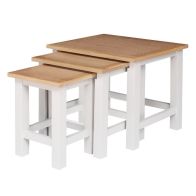 See more information about the Lucerne Oak White 3 Nest Of Tables - Pre-order
