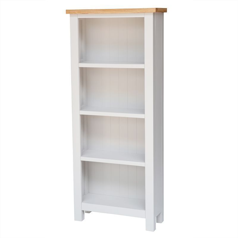 Lucerne Tall Bookcase Oak White 4 Shelves 