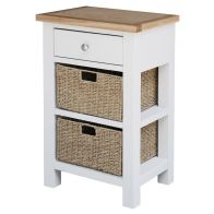 See more information about the Lucerne Oak White 1 Drawer Telephone Side Table