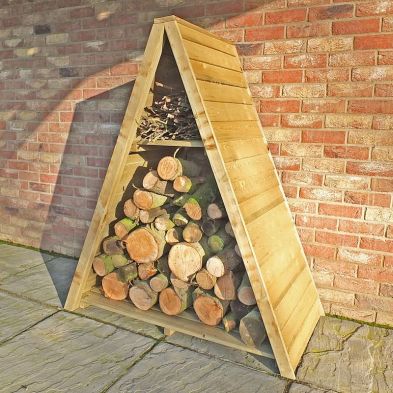 Product photograph of Shire Triangular 4 X 1 8 Apex Log Store - Premium Pressure Treated Shiplap from QD stores