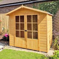 See more information about the Shire Lumley 6' 8" x 6' 3" Apex Summerhouse - Premium Dip Treated Shiplap