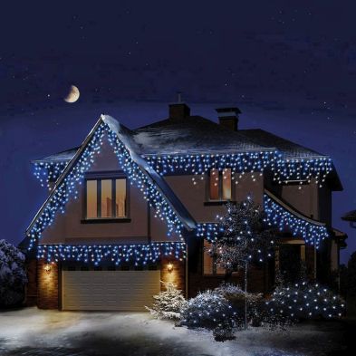 Christmas String Icicle Lights Animated Blue White Outdoor 480 Led 118m Iciclebrights