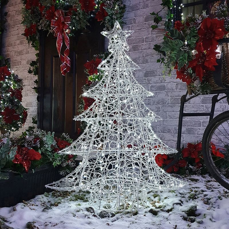 3ft Christmas Tree Light Feature with LED Lights White  Tips 