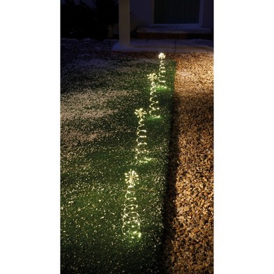 4 X Christmas Stake Lights Warm White Outdoor 50 Led 30cm