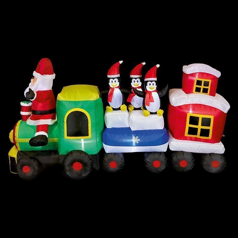 Santa Train Inflatable Christmas Decoration - 213cm 