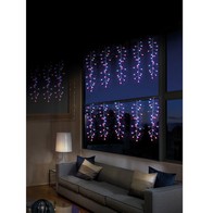 See more information about the Christmas Curtain Icicle Lights Multifunction Multicolour Outdoor 425 LED - 4.8m