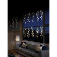 See more information about the Christmas Curtain Icicle Lights Multifunction Warm White Outdoor 425 LED - 4.8m